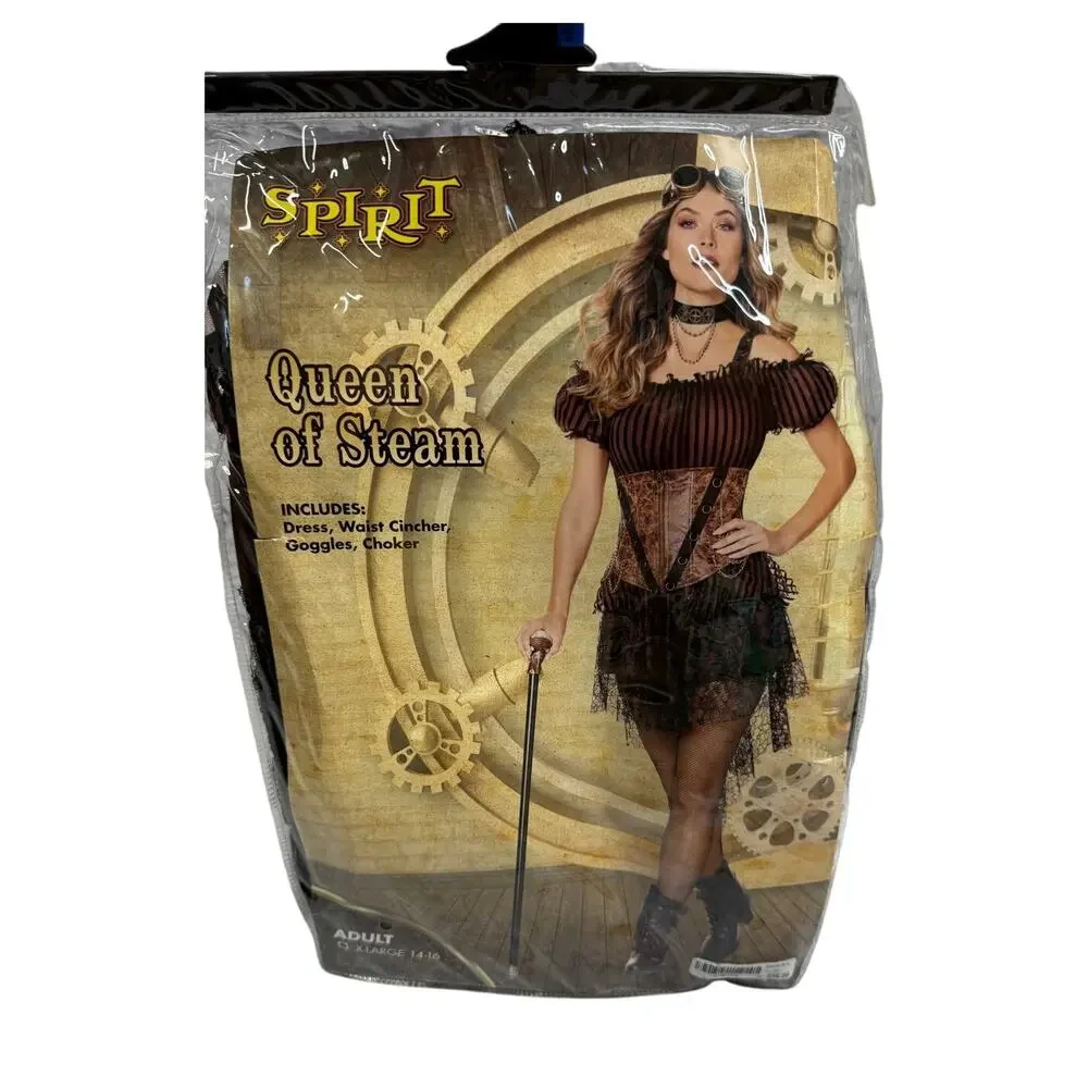 Spirit Halloween Womens Queen of Streampunk Costume Dress Size XL New - Picture 2 of 5
